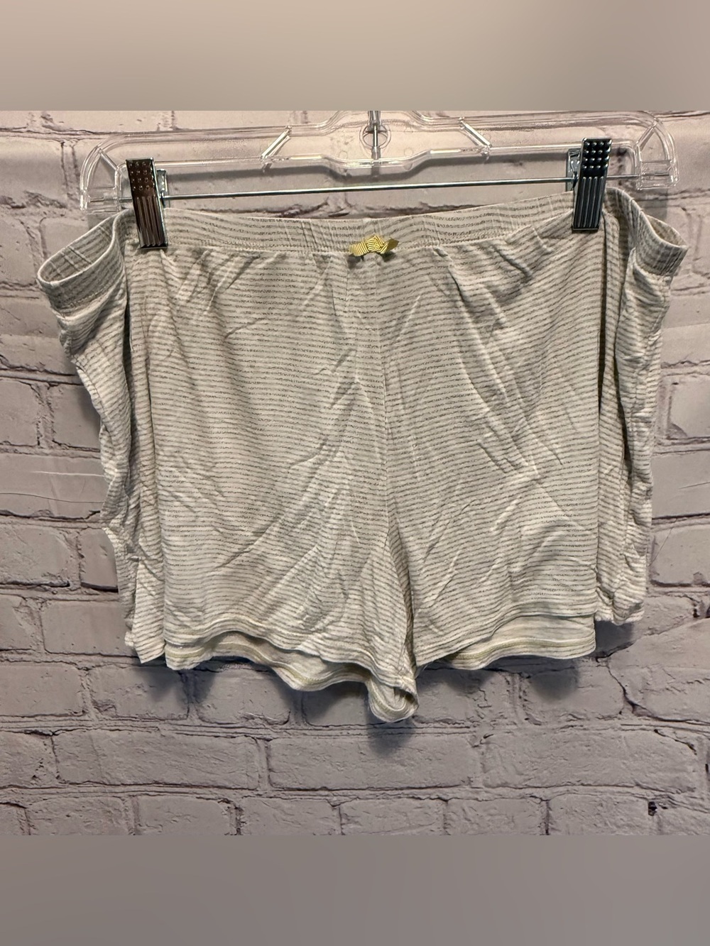 Secret Treasures Gray & Yellow Striped V-Neck Camisole PJ Top and Shorts - Picture 7 of 9